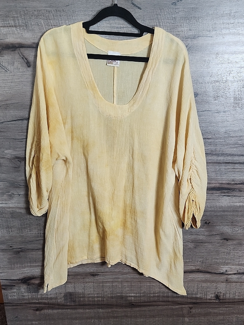 Oh My Gauze Scoop Neck Tunic In Yellow L/XL